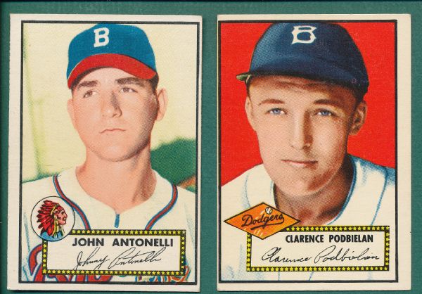 1952 Topps (8) Card Lot W/Antonelli