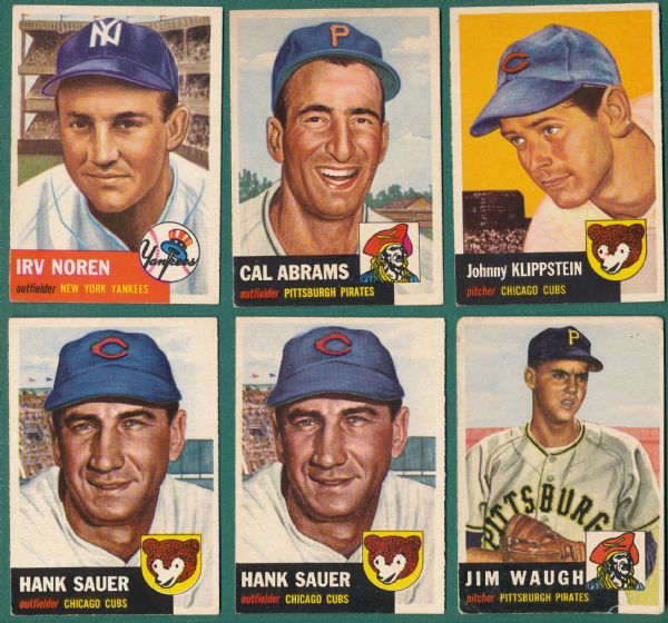 1953 Topps (8) Card Lot W/ Rosen
