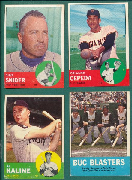 1963 Topps Lot of (87) W/ Snider