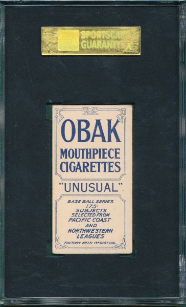 1910 T212-2 Perrine Obak Cigarettes SGC 40