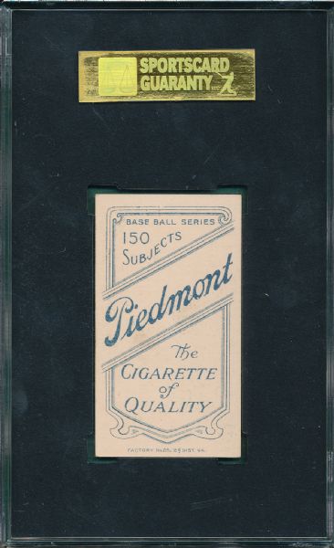 1909-1911 T206 Bergen, Bat, Piedmont Cigarettes SGC 70