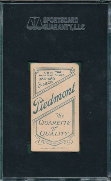 1909-1911 T206 Evers, Chicago on Shirt, Piedmont Cigarettes SGC 40