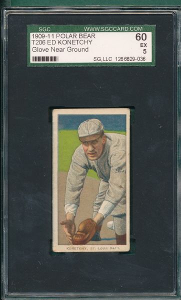 1909-1911 T206 Konetchy, Glove Low, Polar Bear Tobacco SGC 60 