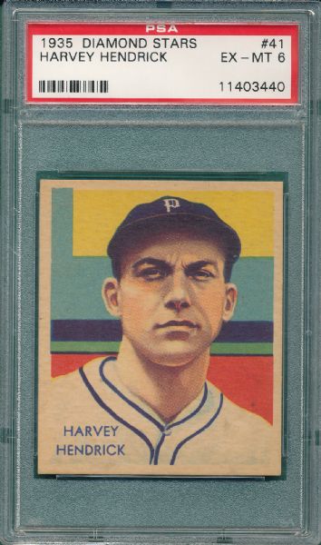1934-36 Diamond Stars #41 Harvey Hendrick PSA 6