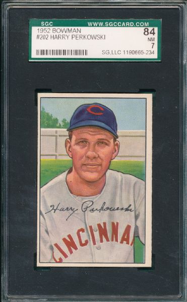 1952 Bowman #202 Harry Perkowski SGC 84