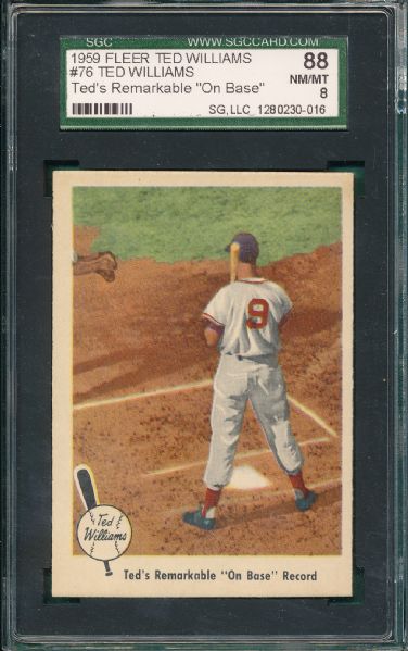1959 Fleer Ted Williams #76 Ted's Remarkable SGC 88