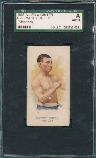 1888 N29 Allen & Ginter Patsey Duffy SGC Authentic