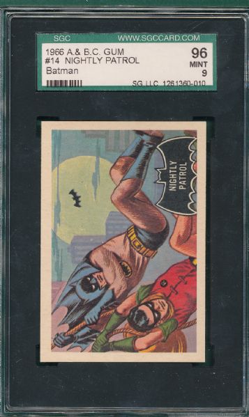 1966 Batman #14 Nightly Patrol A & B C Gum SGC 96