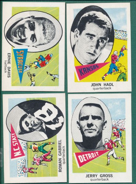1961 Nu-Card FB (4) card Lot W/ Ernie Davis