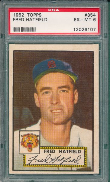 1952 Topps #354 Fred Hatfield PSA 6 *High Number*