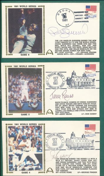 1981 Gateway Stamp Envelopes 1981 WS Lot of (6) W/ Bob Lemon *Autograph*