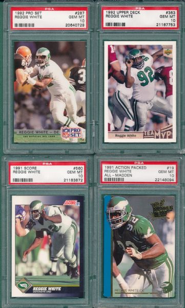 1987-96 Reggie White (9) Card Lot PSA 10