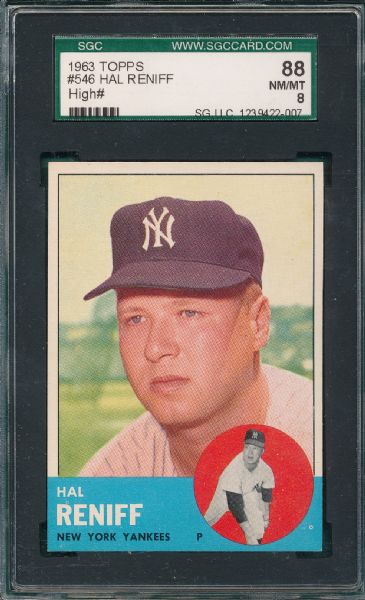 1963 Topps #546 Hal Reniff SGC 88 *High Number*