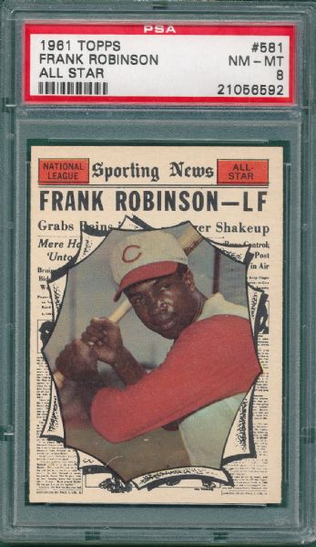 1961 Topps #581 Frank Robinson AS PSA 8