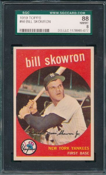 1959 Topps #90 Bill Skowron, SP SGC 88