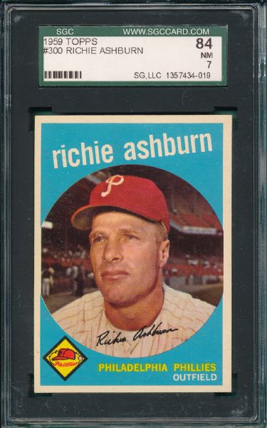 1959 Topps #300 Richie Ashburn SGC 84