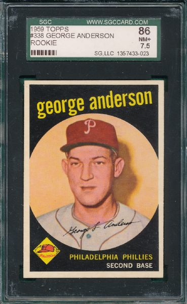 1959 Topps #338 George Sparky Anderson SGC 86 *Rookie*