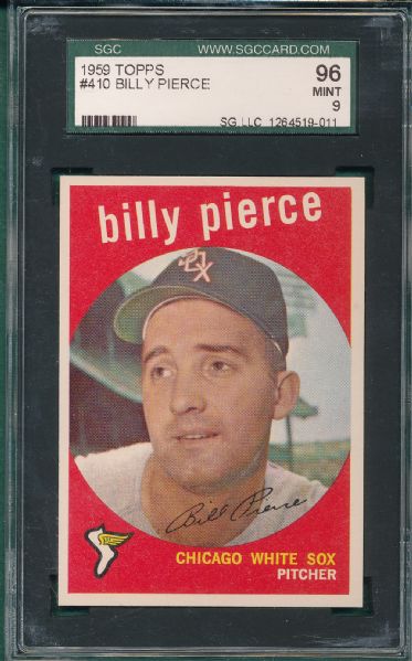 1959 Topps #410 Billy Pierce SGC 96 *Mint* 