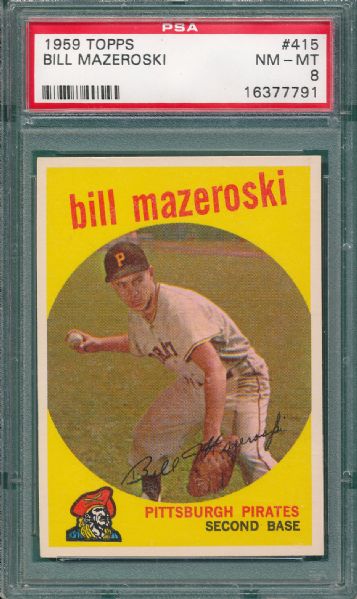 1959 Topps #415 Bill Mazeroski PSA 8