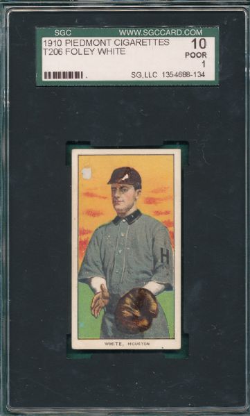 1909-1911 T206 Reagan, Westlake, & F. White (3) Card Lot Piedmont Cigarettes SGC 10 *Southern League*