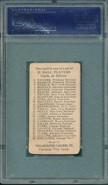 1909 E95 Christy Mathewson Philadelphia Caramel PSA 2.5