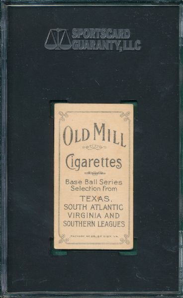 1909-1911 T206 Coles Old Mill Cigarettes SGC 55 *Southern League*