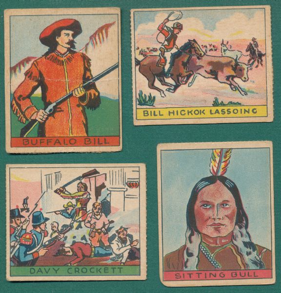 1930s R128 Western Series of 48,  W/ Buffalo Bill, (4) Card Lot 