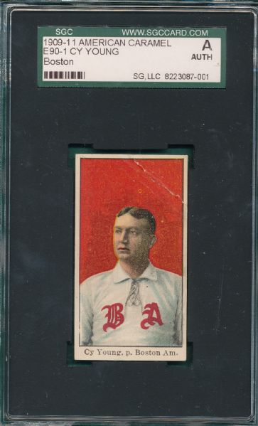1909-11 E90-1 Young, Cy, Boston, American Caramel SGC Authentic