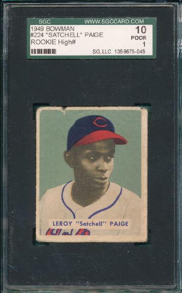 1949 Bowman #224 Satchell Paige SGC 10 *High Number* *Rookie*  