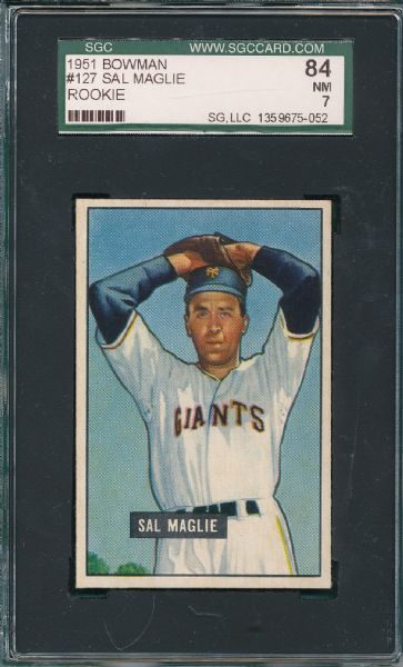1951 Bowman #127 Sal Maglie SGC 84 *Rookie*
