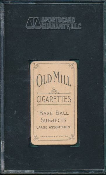 1909-1911 T206 Chase, Blue, Old Mill Cigarettes SGC 40 