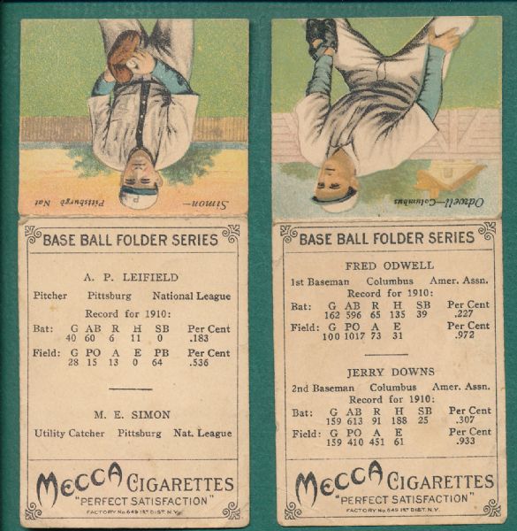 1911 T201 Leifeld/Simon & Downs/Odwell (2) Card Lot Mecca Cigarettes