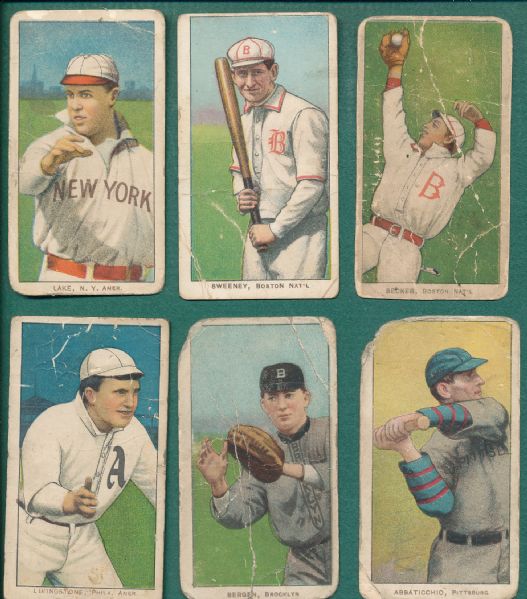 1909-1911 T206 (6) Card Lot W/ Sovereign 460s