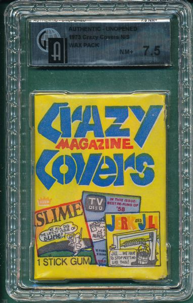 1973 Fleer Crazy Covers Stickers *Unopened Wax Pack*  GAI 7.5