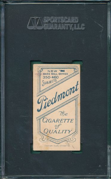 1909-1911 T206 Chase, Dark Cap, Piedmont Cigarettes SGC 10 *Presents Better*