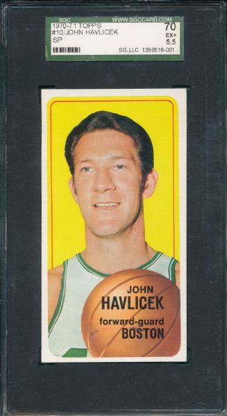 1970-71 Topps BSKT #10 Havelicek & #137 Murphy, Rookie (2) Card Lot SGC 