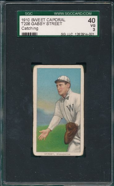 1909-1911 T206 Street, Catching, Sweet Caporal Cigarettes SGC 40