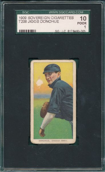 1909-1911 T206 Schulte, Front View, Donohue, & Krause (3) Card Lot SGC 10