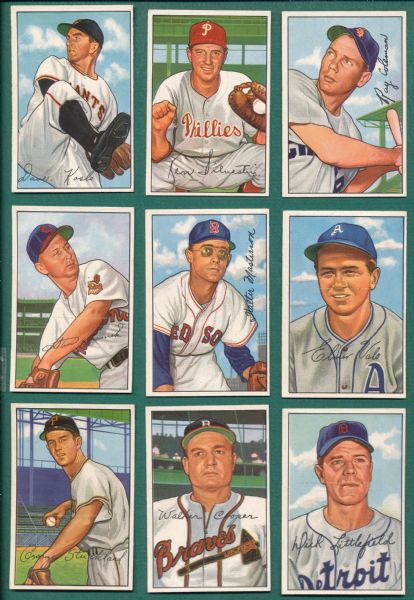 1952 Bowman (11) Card Lot W/ Dressen