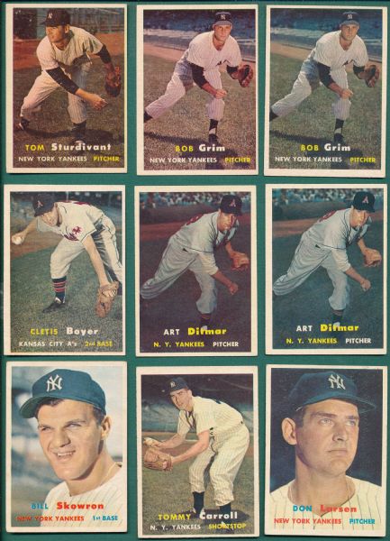 1957 Topps Yankees (20) Card Lot W/ Team Card