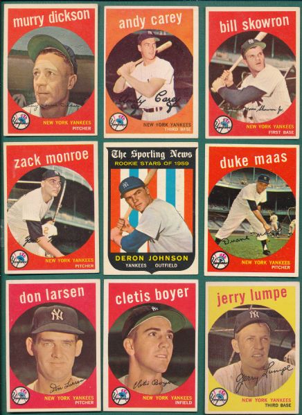 1958/59 Topps Yankees (37) Card Lot W/ Richardson