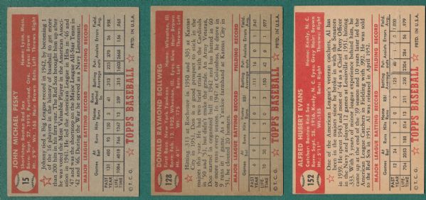 1952 Topps (9) Card Lot W/ Pesky