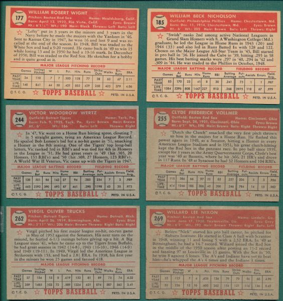 1952 Topps (9) Card Lot W/ Pesky