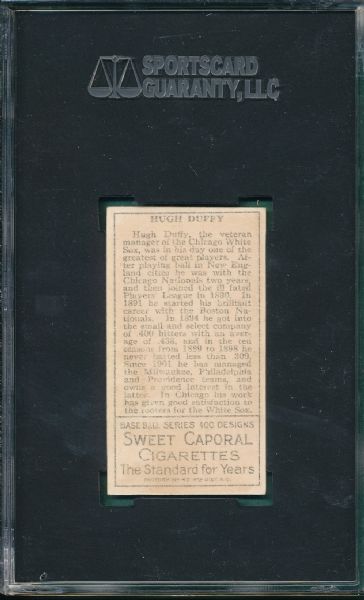 1911 T205 Duffy Sweet Caparol Cigarettes SGC Authentic