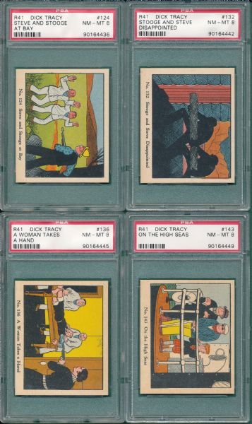 1937 R41 Dick Tracy Lot of (4) PSA 8
