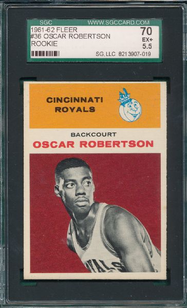 1961-62 Fleer BSKT #36 Oscar Robertson SGC 70 *Rookie*