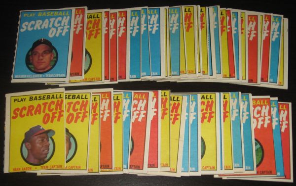 1970 Topps Scratch Off (51) Card Lot W/ Aaron *Unscratched*
