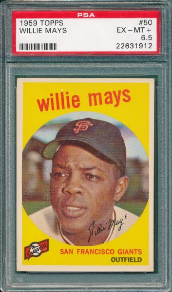 1959 Topps #50 Willie Mays PSA 6.5