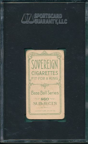 1909-1911 T206 McGraw, Glove at Hip, Sovereign 460 Cigarettes SGC 40