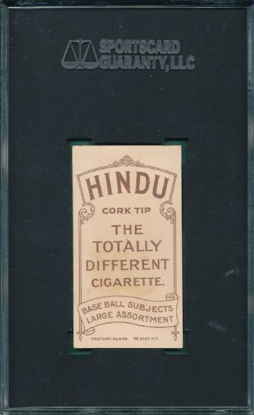 1909-1911 T206 Pastorius Hindu Cigarettes SGC 30